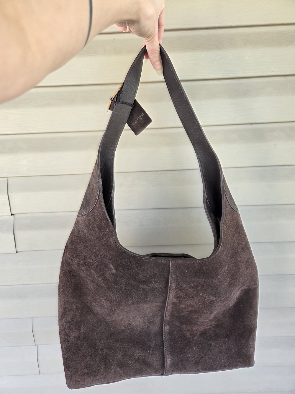 margot Brown Suede Shoulder Bag